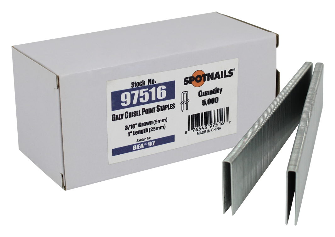 97 Series 3/16″ Crown Fine Wire Staples by Spot Nails